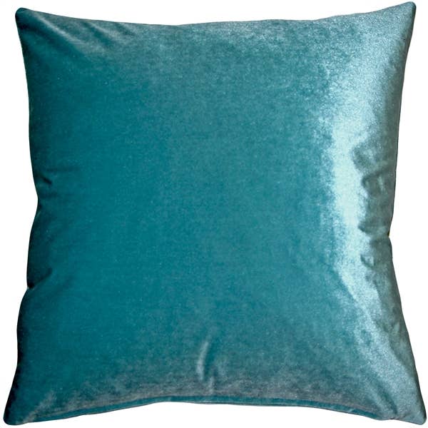 16" x 16" Aqua Blue Corona Velvet Pillow for wholesale by Pillow Decor