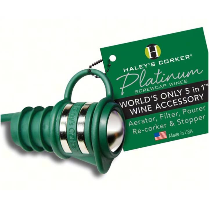 Haley's Corker - Wholesale Wine tool set - Platinum Green Haley's Corker - Screw Cap Wine w/POP Display