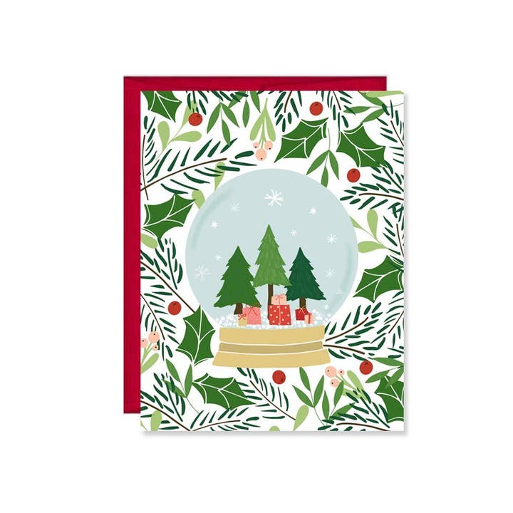 Snow Globe Christmas Card for wholesale by Pen & Paint