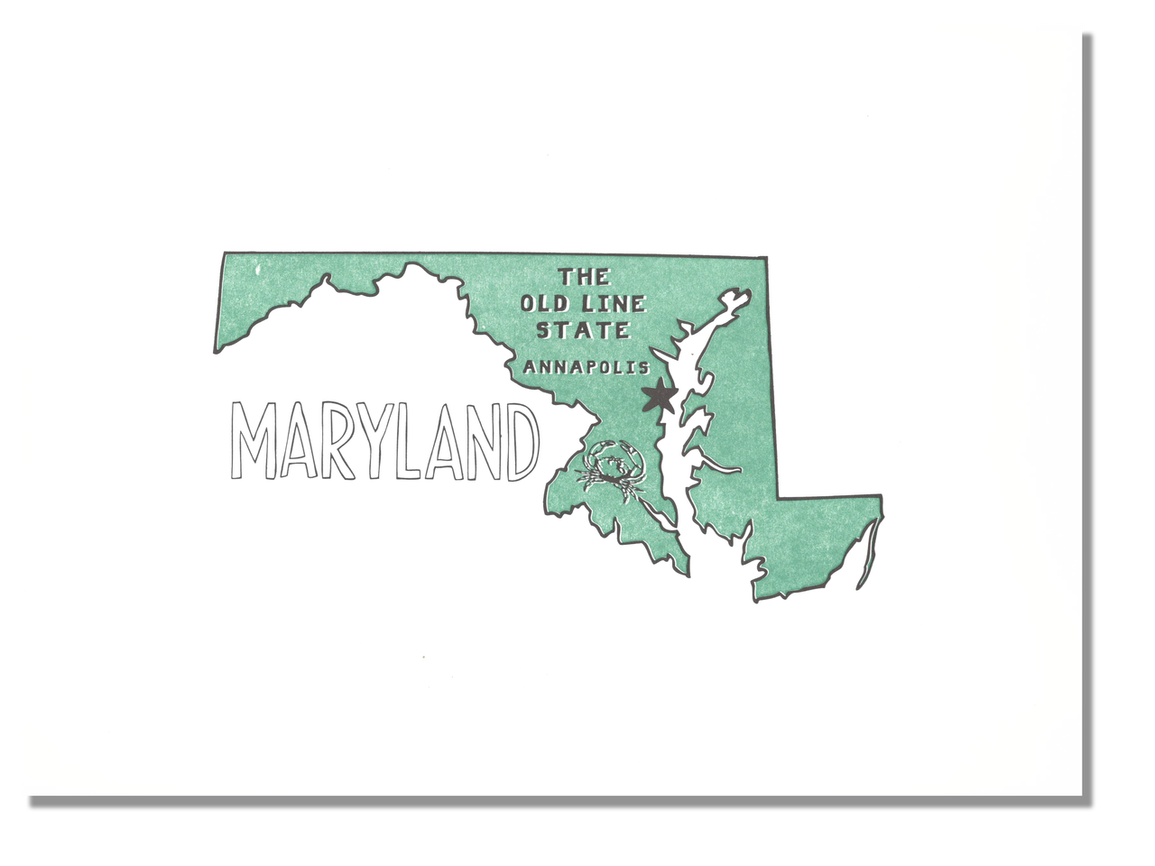 Power and Light Press - Wholesale Art Print - Maryland State Print: The Old Line State0