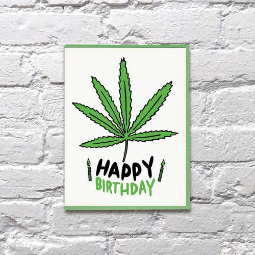 Happy Weed Day Birthday Card for wholesale by Bench Pressed