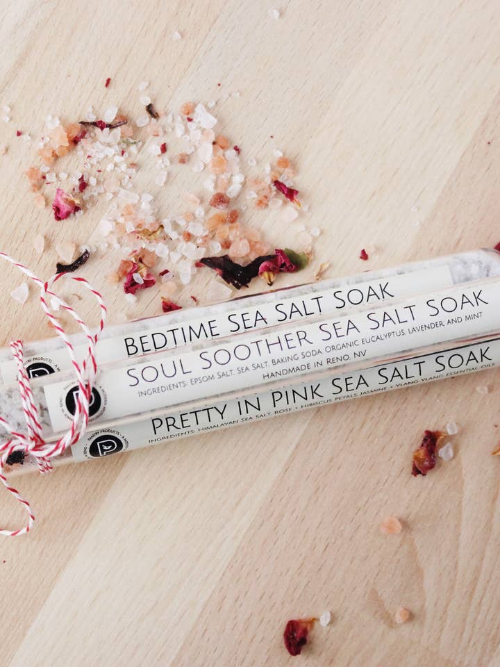 BathTime Tea Trio, Sea Salt Soaks - Holiday Stocking Stuffer for wholesale by Pantry Products - Skin, Body, + Wellness