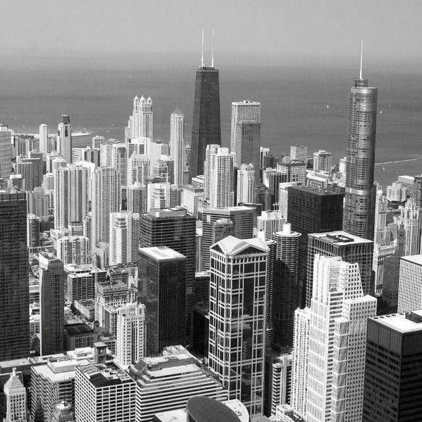 76" x 24" Chicago Skyline Canvas Set for wholesale by HolyCowCanvas