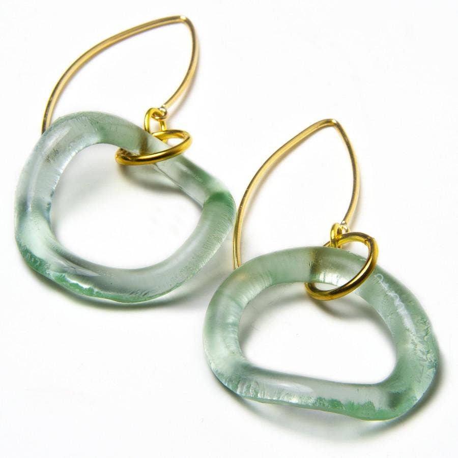 Smart Glass Recycled Jewelry - Vendita all'ingrosso Orecchini pendenti - ORECCHINI BOOMERANG IN ORO1
