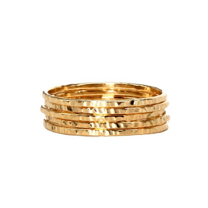Less is More - Wholesale Band/Stacked Ring - Thin Hammered Gold Filled Ring1