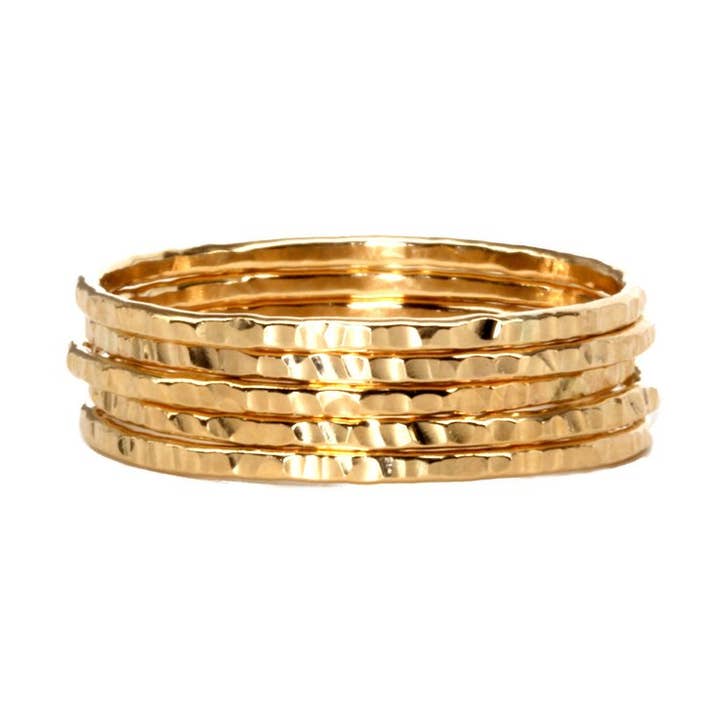 Thin Hammered Gold Filled Ring for wholesale by Less is More