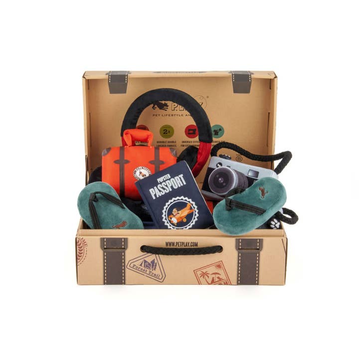 P.L.A.Y. Pet Lifestyle and You - Wholesale Pet Toy Set - Dog - Globetrotter Toy Set (15 pc with Display Box)3