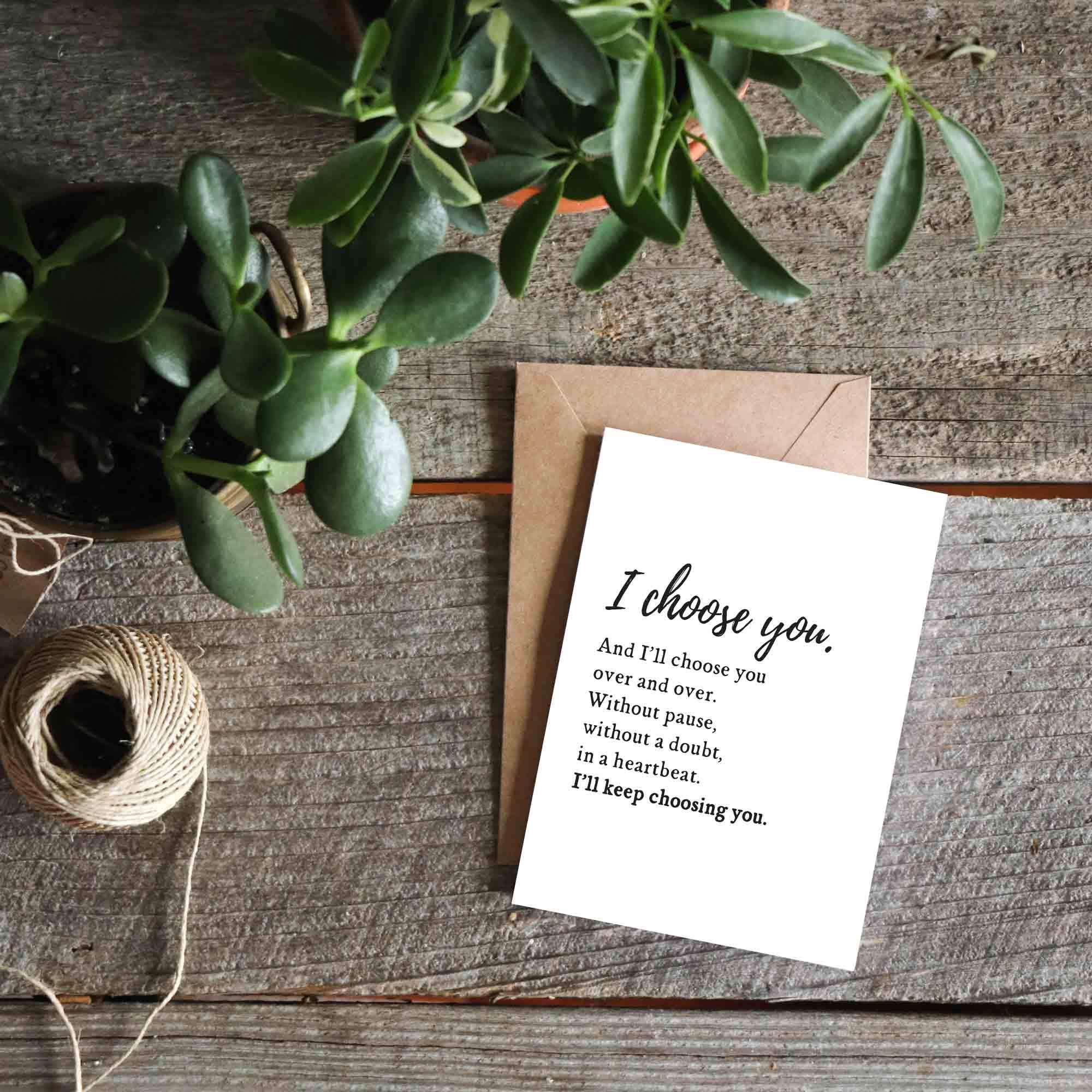 The Anastasia Co - Wholesale Valentijdskaartje - I Choose You Wenskaart | Verjaardag of Valentijnsdag1