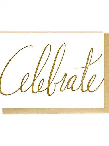 Celebrate Letterpress Greeting Card for wholesale by Thimblepress
