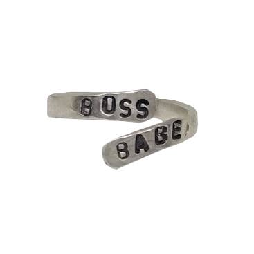 Sterling Silver Boss Babe ring för wholesale av Sweet 1985