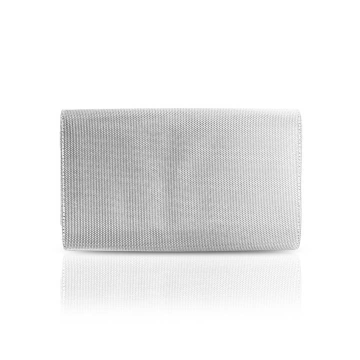 STEWART/STAND - Wholesale Clutch Bag - Women's - Clutch No. 7 Diamond Bias - Silver ((Vegan / RFID Blocking)2