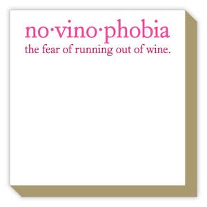 No Vino Phobia Luxe Bloc-notes pour la vente par RosanneBeck Collections