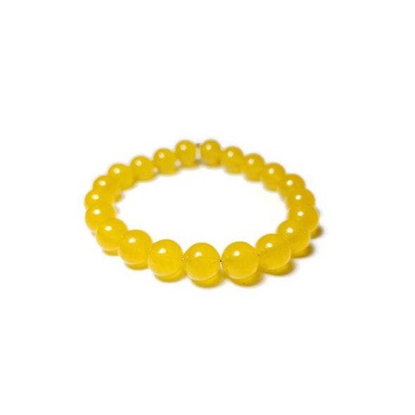 Gele Jade Agaat helende steen chakra stretch armband voor wholesale door Foxfire Stones