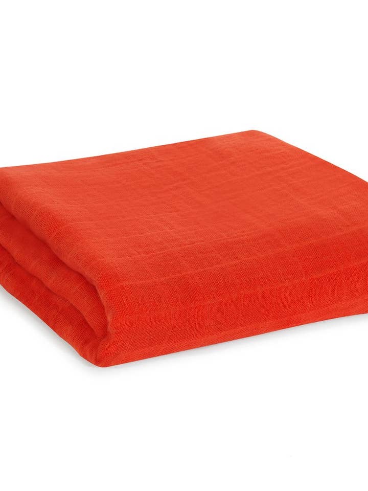 Organic Cotton Muslin Swaddle - Wildfire for wholesale by Modern Burlap