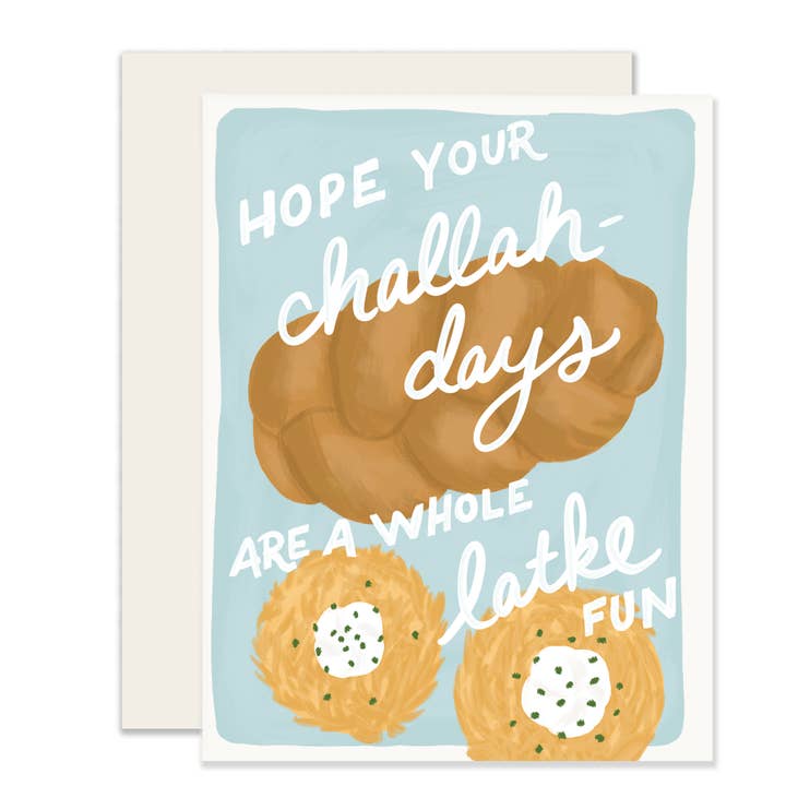 Challah & Latke | Carte amusante de Hanoukka pour la vente par Slightly Stationery