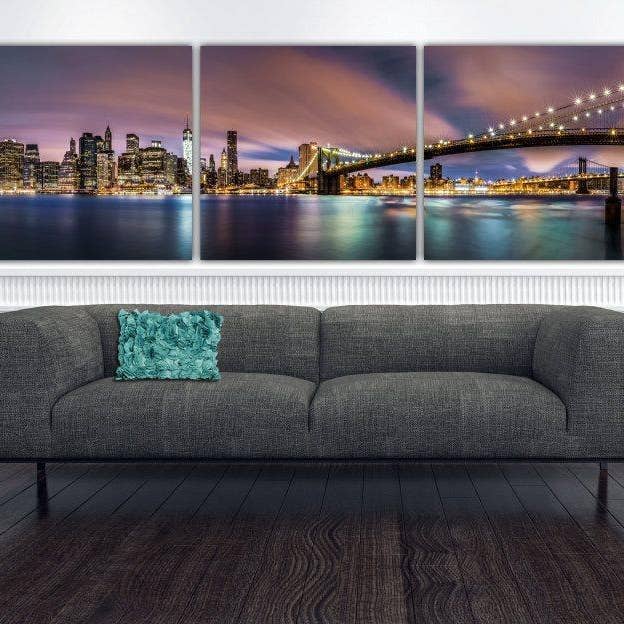 Decorazioni artistiche su tela con ponte di New York Brooklyn, 177,6 x 61 cm per la vendita all'ingrosso da parte di HolyCowCanvas