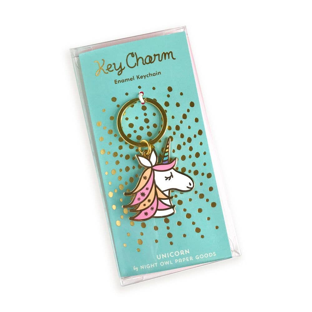 Night Owl Paper Goods - Wholesale Keychain – Women's - Unicorn Enamel Keychain1
