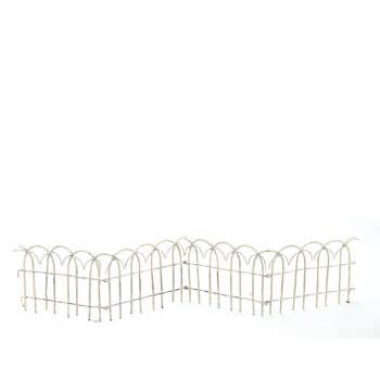Home Kreation by KK dba Kraft Klub - Wholesale Outdoor Ornament/Decor - Large Flat White Mini Wire Fence