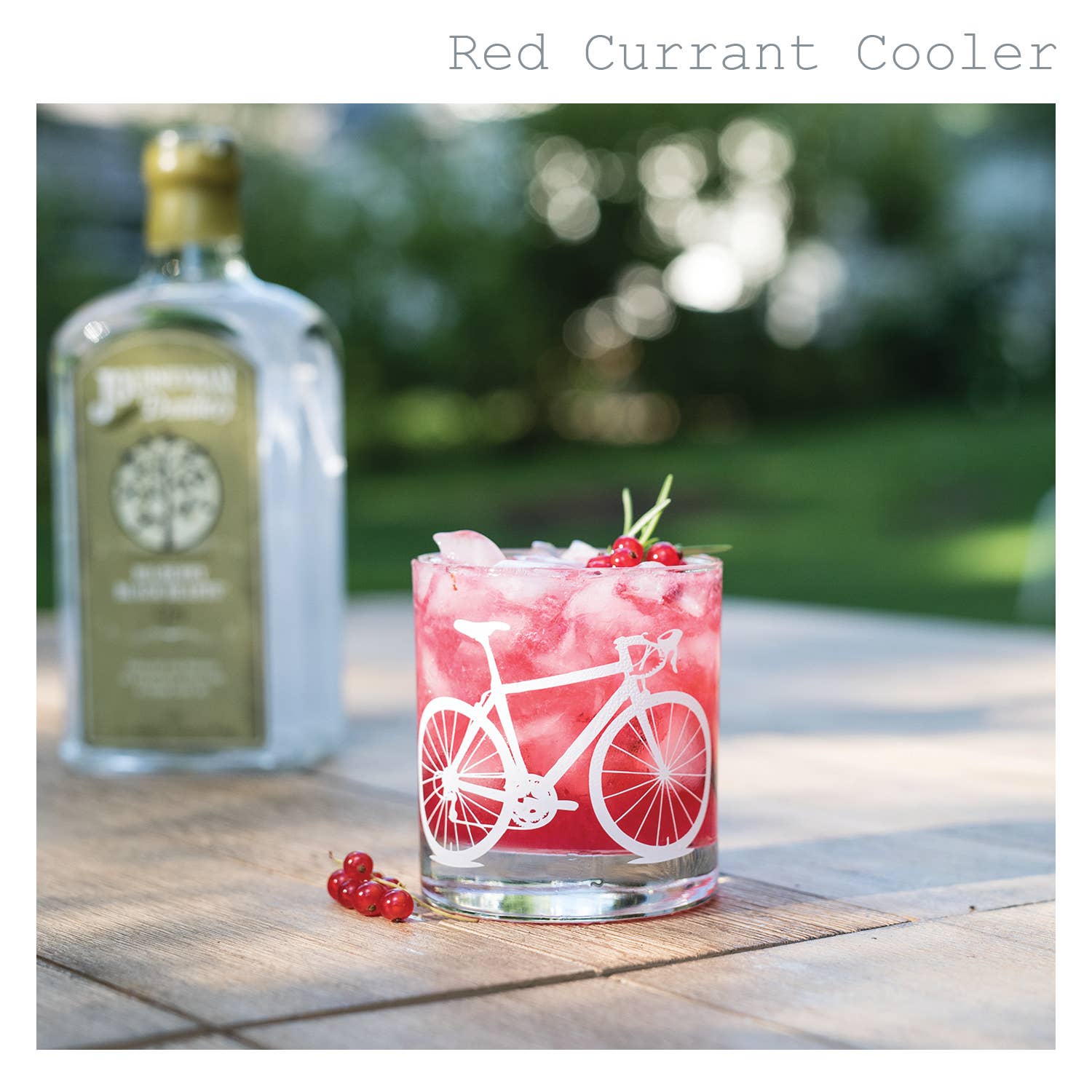 Vital Industries - Wholesale Cocktail/Liquor Glass - Bicycle Rocks Glasses, screen printed bike1