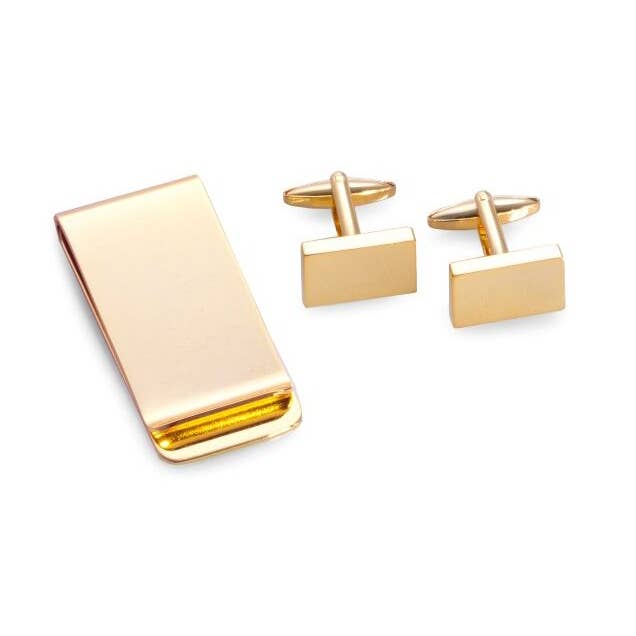 Boutons de manchette et pince à billets - Doré pour la vente par BeyBerk International