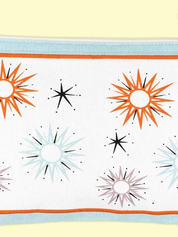 Starburst Retro Zippered Canvas Case for wholesale by Red and White Kitchen Company