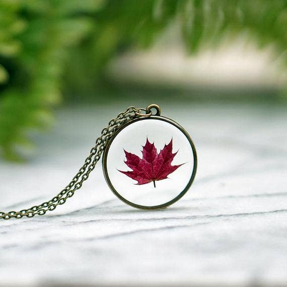 King Crimson Maple Leaf Necklace for wholesale by The Pretty Pickle