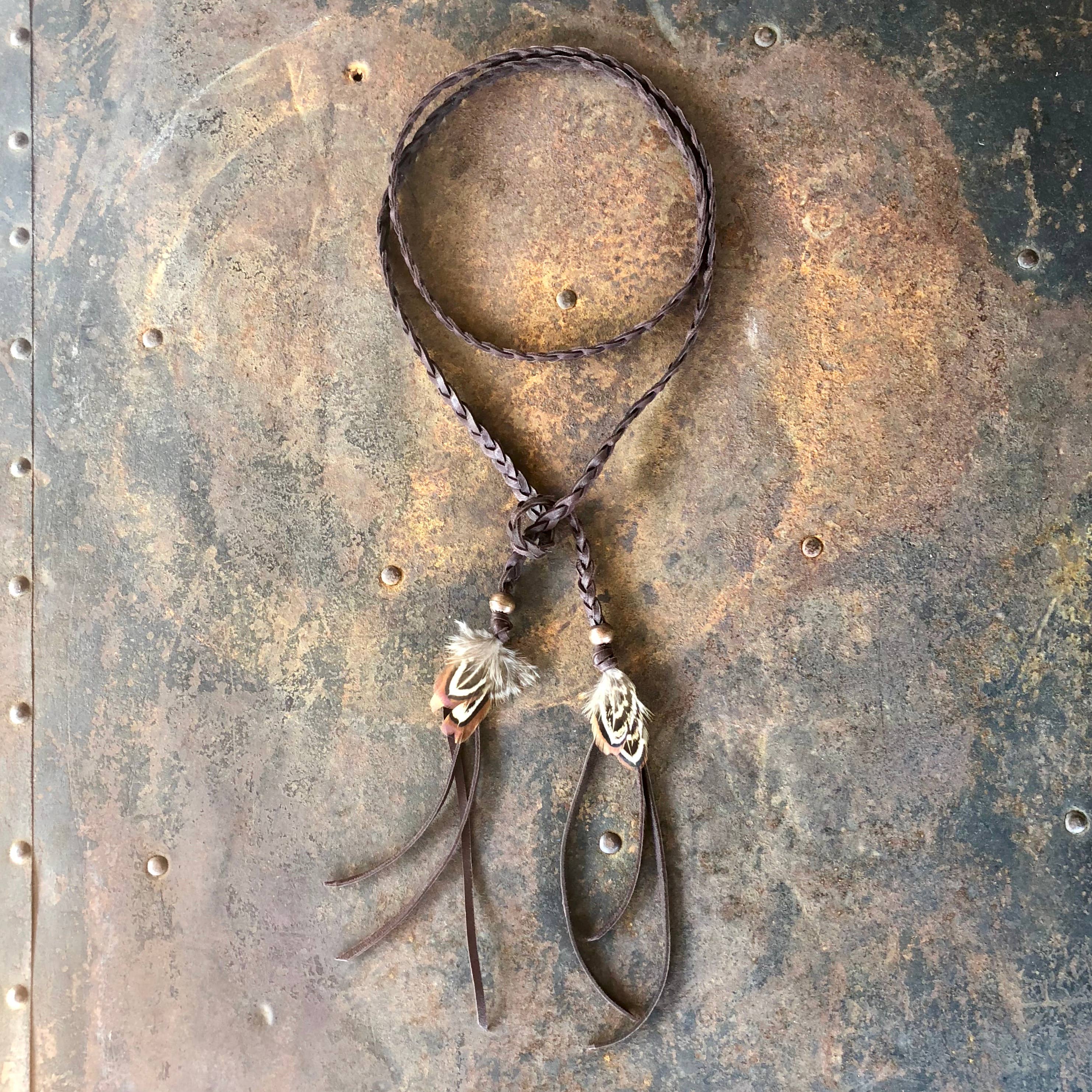 ASTALI - Wholesale Hat Accessory - Women's - Leather Wrap Accessory - Chocolate Brown, Lariat/Hatband3