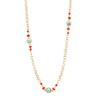 Stephanie Kantis – Colar pingente/pendente por atacado – Vibe NE Gold, turquesa, coral pequeno0