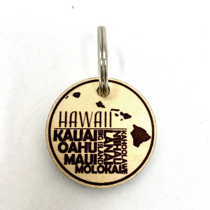 Insert Brand Here Shop - Wholesale Keychain – Unisex - KEYCHAIN - Hawaiian Island Names, Hawaii Art Design