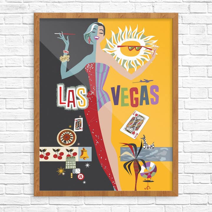 11'' x 14'' Las Vegas Show Girl Print for wholesale by Fridgedoor
