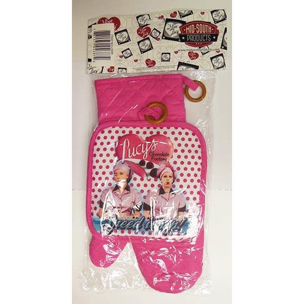 MID-SOUTH PRODUCTS - Wholesale Oven Mitt/Pot Holder - Lucy Potholder Oven Mitt Set - Chocolate Factory2