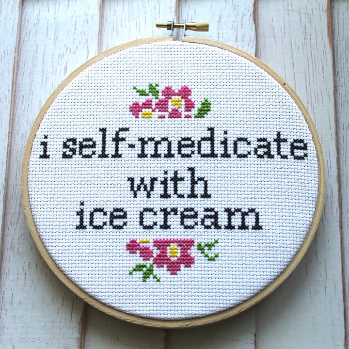 Self-Medicate Cross Stitch Kit for wholesale by Spot Colors