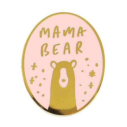 Mama Bear Pink Emalje Pin - Sød strømpe fyldstof for engroshandel hos Old English Company