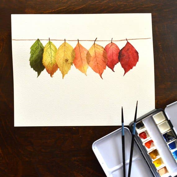 Rachel Alvarez Art - Wholesale Art Print - Minimalist Fall Leaves Harvest Farmhouse Decor1