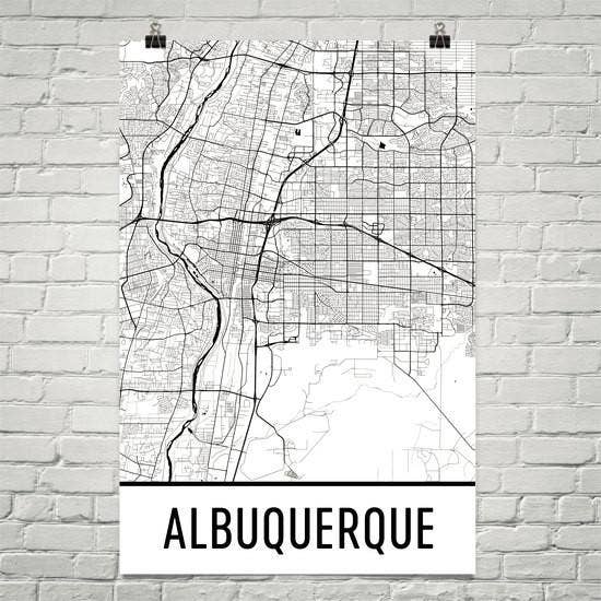 Póster de mapa de calles de Albuquerque NM, 30,5 x 45,7 cm para venta al por mayor de Modern Map Art