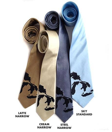 Cyberoptix Tie Lab - Wholesale Necktie - Men's - Great Lakes Map Necktie1