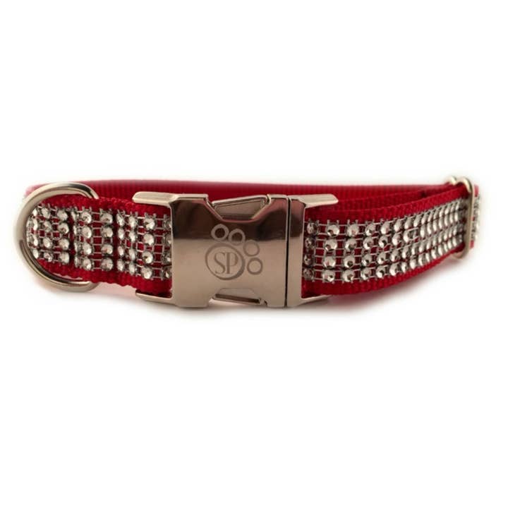 Sophisticated Pup - Vendita all'ingrosso Collare - Cani - Collare Crimson Bling per cani, misura grande