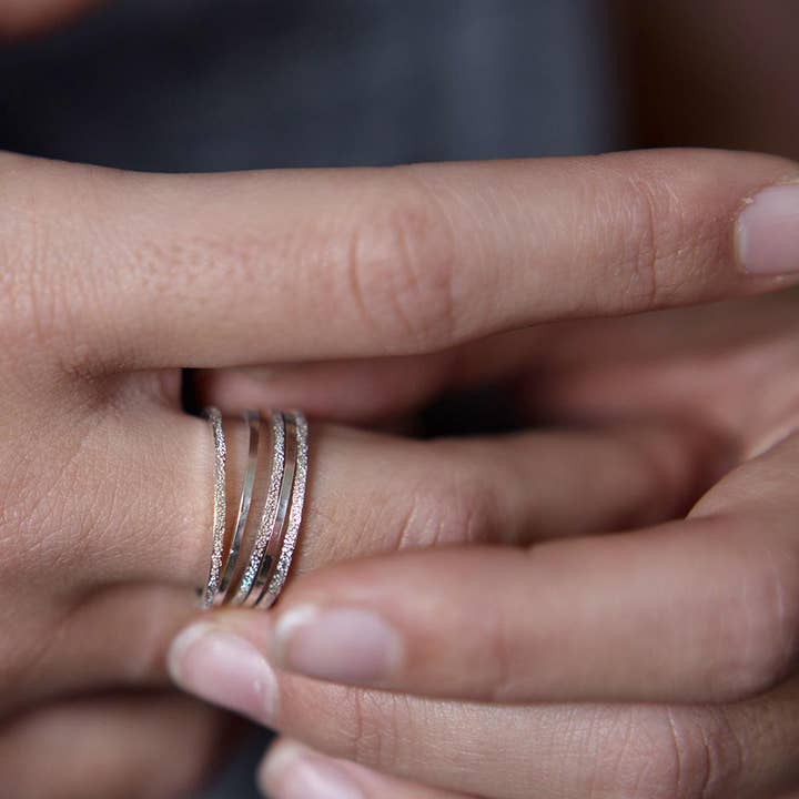 Christina Kober Designs - Wholesale Band/Stacked Ring - PETITE STACKING RING | diamond dusted