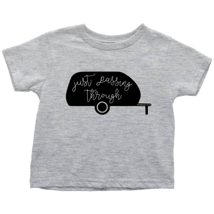 Camiseta infantil Just Passing Through - cinza mesclado infantil por atacado de A Quiver Full