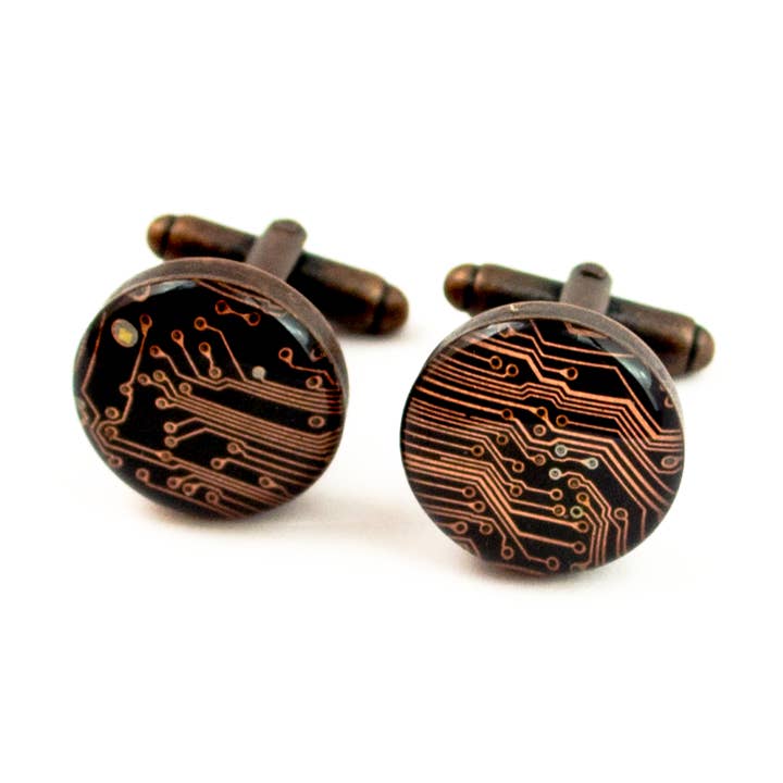 Copper Cufflinks for wholesale by Circuit Breaker Labs