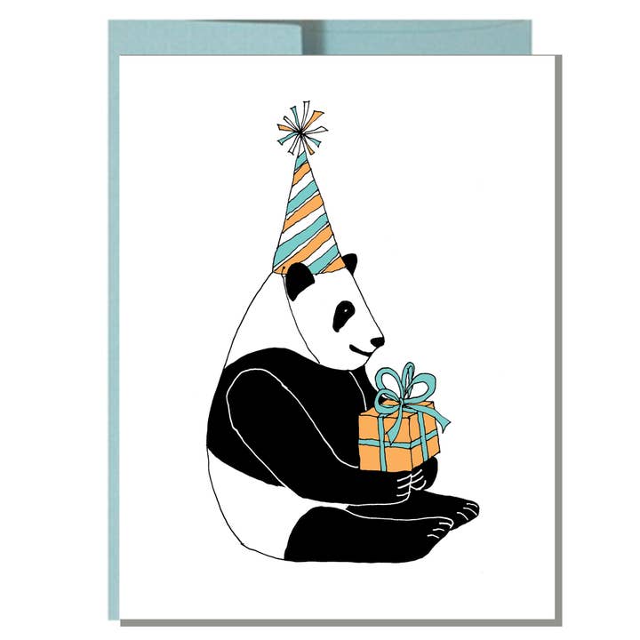 Panda Side Birthday Card for wholesale by Rachelink Cards & Illustrations