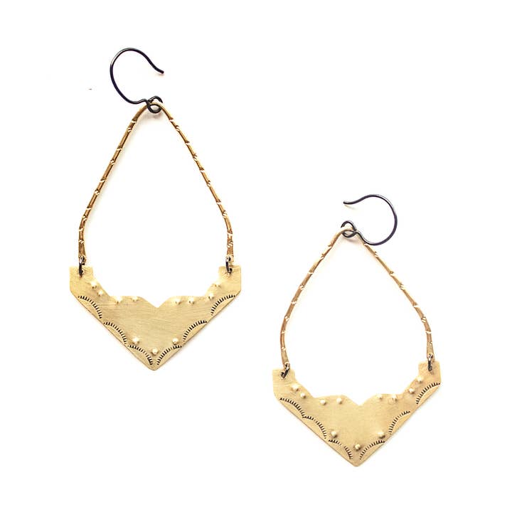 Stamped Brass Dangle Earrings for wholesale by LUNASOL
