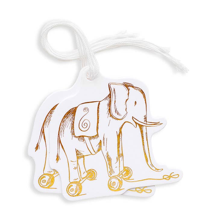 Toy Elephant Die Cut Gift Tag Set of 8 Gift Tags for wholesale by Good Juju Ink