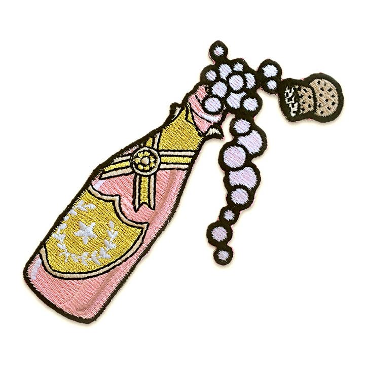 Rose Champagne Embroidered Patch for wholesale by Wildflower + Co.