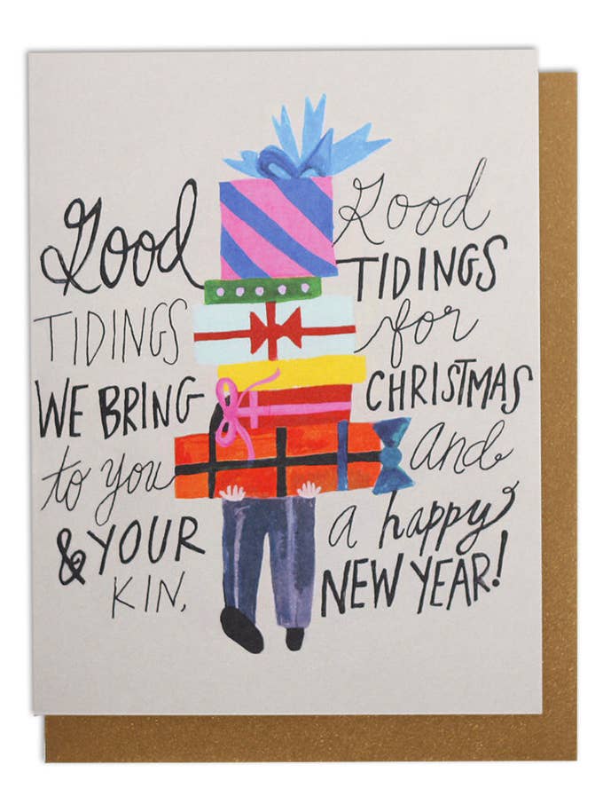 Good Tidings We Bring Holiday Greeting Card for wholesale by Thimblepress