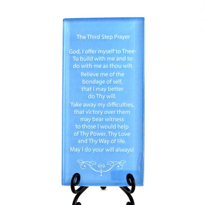 Lifeforce Glass, Inc. - Wholesale Muurplakkaat - Inspirerende glazen plaquette - Gebed in de derde stap0