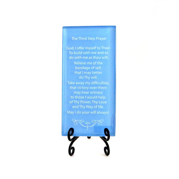 Lifeforce Glass, Inc. - Wholesale Muurplakkaat - Inspirerende glazen plaquette - Gebed in de derde stap