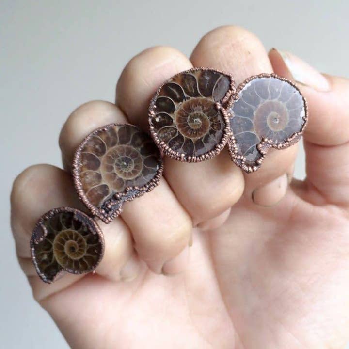 Electroformed Ammonite Ring for wholesale by HAWKHOUSE