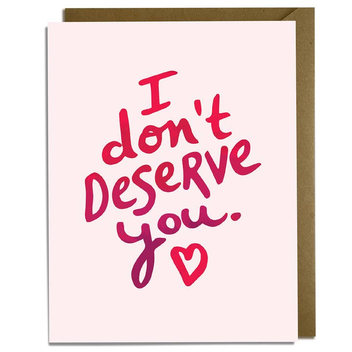 Não mereça amor, aniversário e cartão de dia dos namorados por atacado de Kat French Design