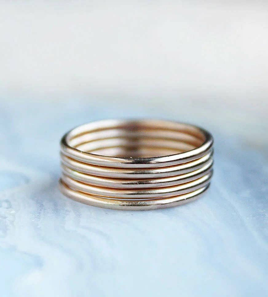 ElisabethSpace Jewelry - Wholesale Band/Stacked Ring - 14k Gold Filled Single Stacking Ring3